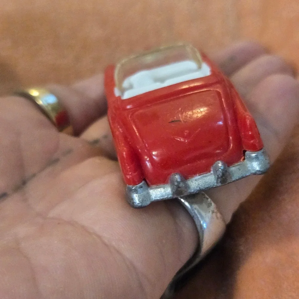 VTG Hot Wheels 1953 Cadillac Eldorado Toy Car Red Convertible White Wall Diecast